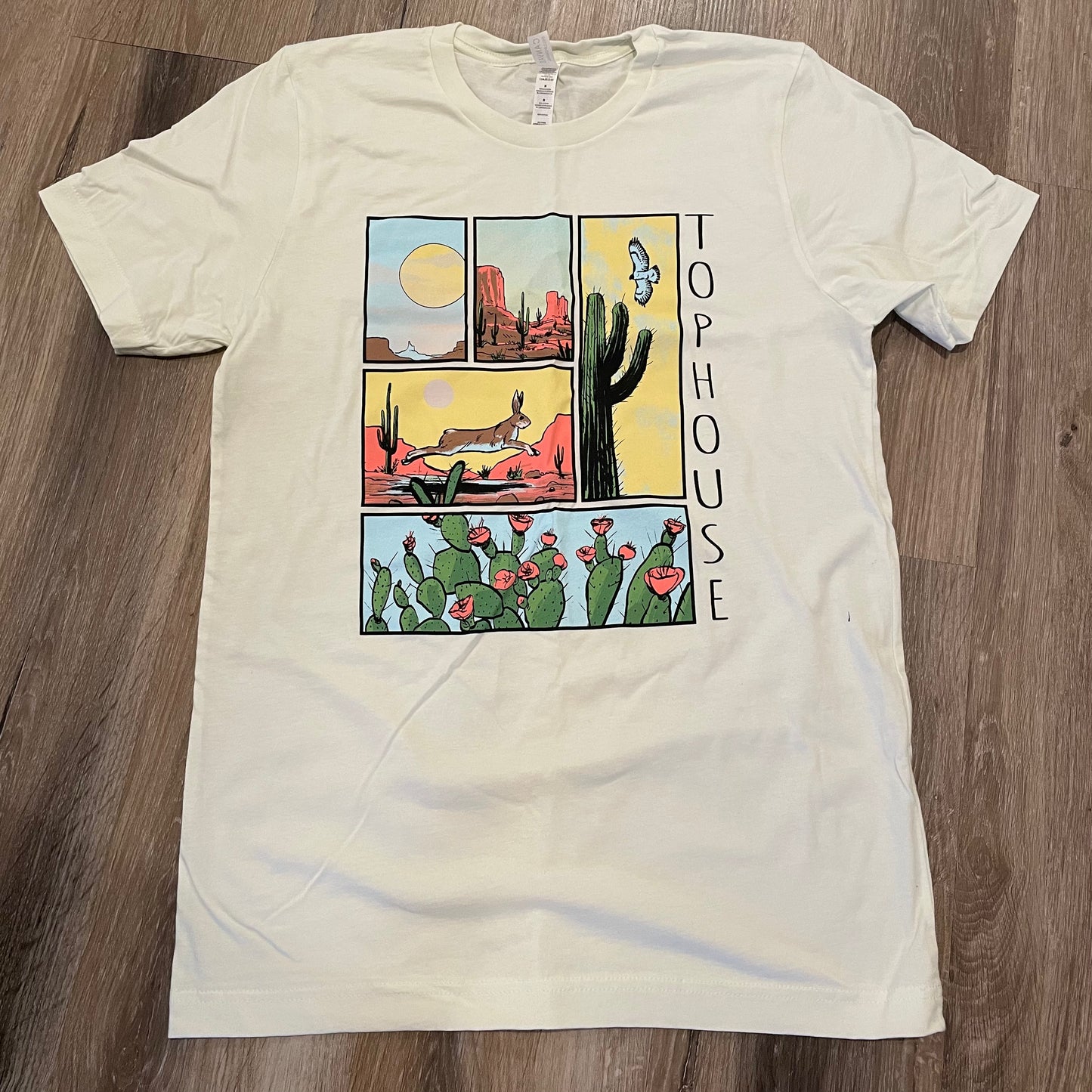 "Desert Scene" short-sleeved T-shirt - Citron