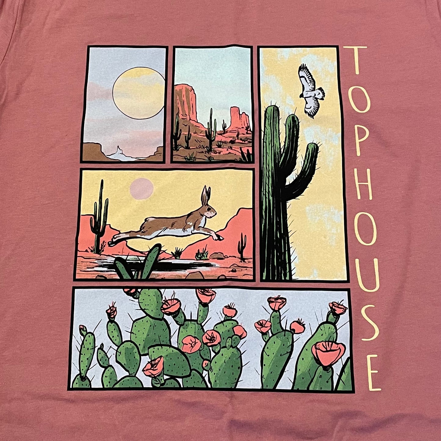 "Desert Scene" short-sleeved T-shirt - Mauve