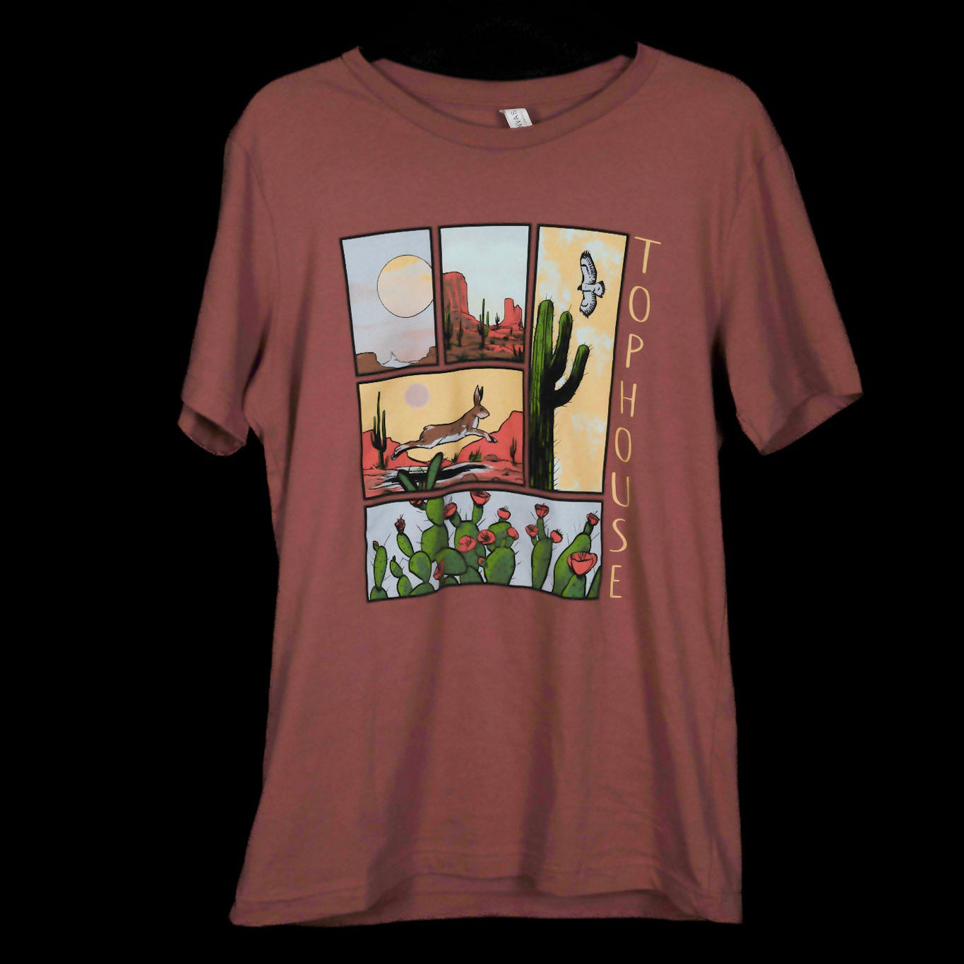 "Desert Scene" short-sleeved T-shirt - Mauve