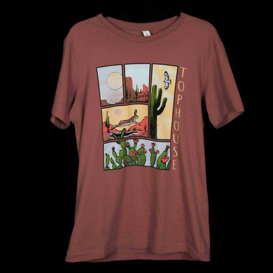 "Desert Scene" short-sleeved T-shirt - Mauve